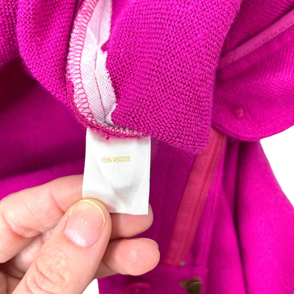 Kate Spade Stargazer viscose hot pink pants Sz 4 magenta fuchsia pink - Picture 8 of 9